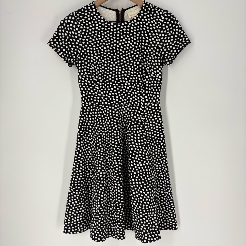 Kate Spade Black & White Spot Ponte Dress